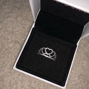 Authentic Pandora Princess Ring W/ Pandora Box